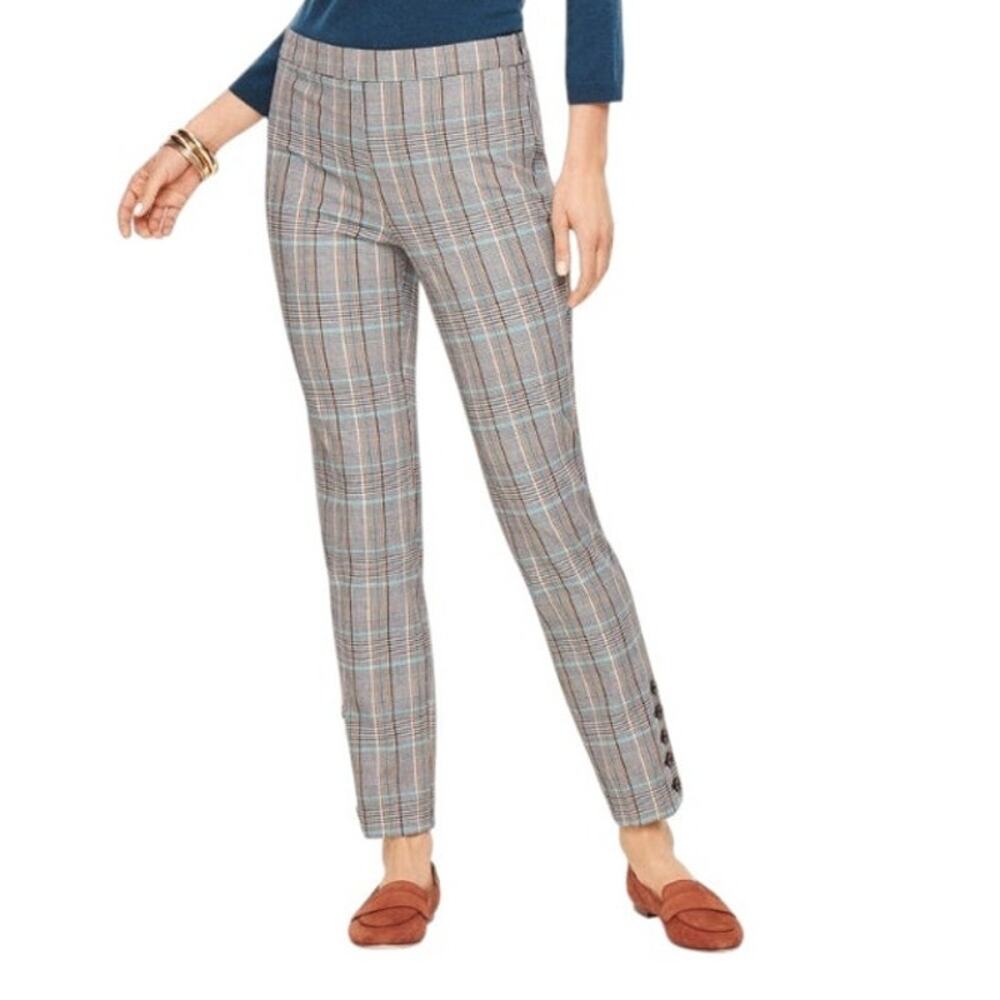 Talbots Women's Size 16 Chatham Button-Hem Ankle Pants - MacIntosh Plaid Career